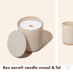 8oz Aura Candle Jar & Lids Matte Cream Makesy