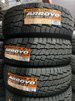 265/70/17 ARROYO AT 4 NEW TIRES INSTALLED ✅🔥 INSTALADAS ✅🔥🦍