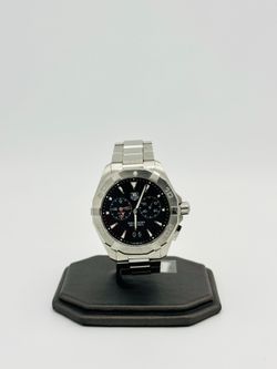 TAG HEUER AQUARACER WAY111Z BLACK DIAL STAINLESS STEEL WATCH USED
