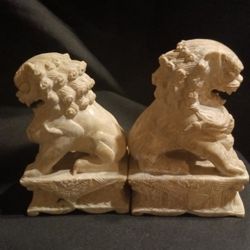 chinese guardian lion book ends