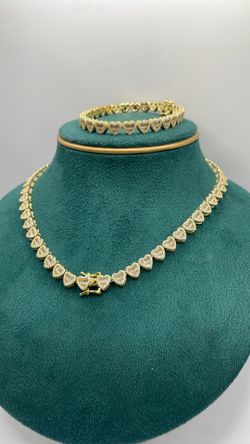 16” Choker  Set 14k Gold Plated Sterling Silver 