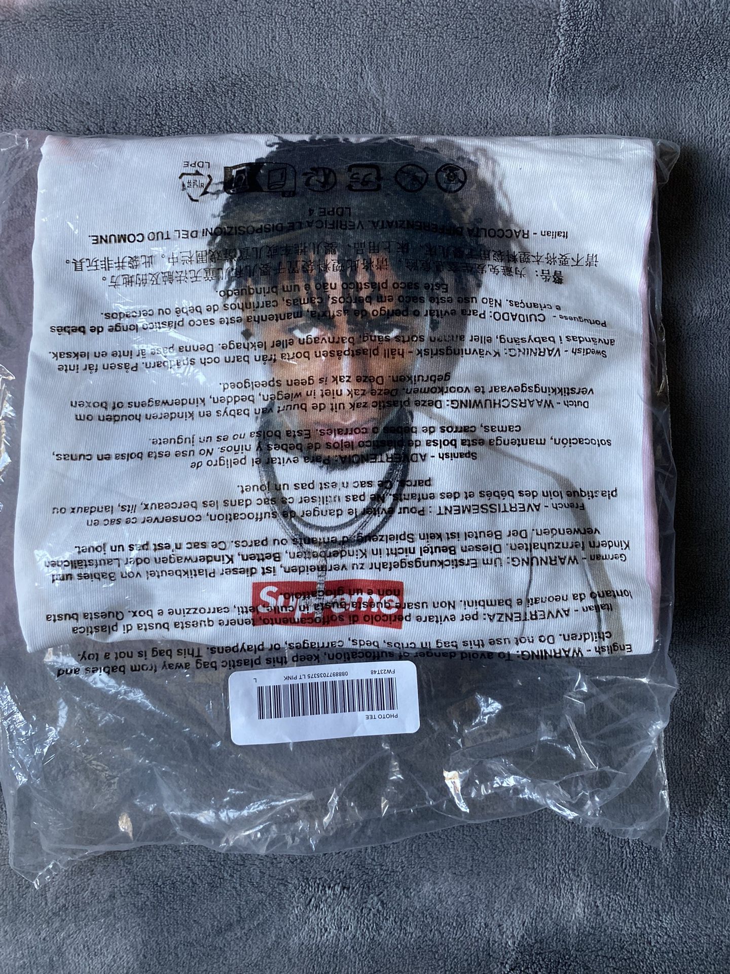 Supreme NBA Younboy Tee Pink Size L