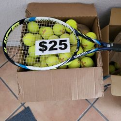 Wilson Tennis Racket And 100 Balls 