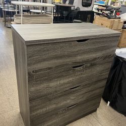 Modern Four Drawer Clothes & Storage Chest Cabinet w/ Cutout Handless 31"L x 15.5"W x 36"H - Grey