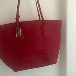 Authentic red Coach Bag 