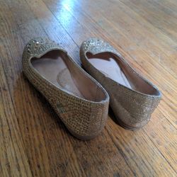 Girls Gold Glitter Sandals Size 2