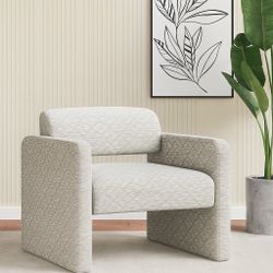 31” W Accent Chair Teddy Velvet，Modern Armchair with Backrest, Upholstered Single Leisure Chair for Living Room Bedroom Office (Cotton Print) [NEW] **