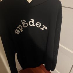 sp5der rhinestone hoodie