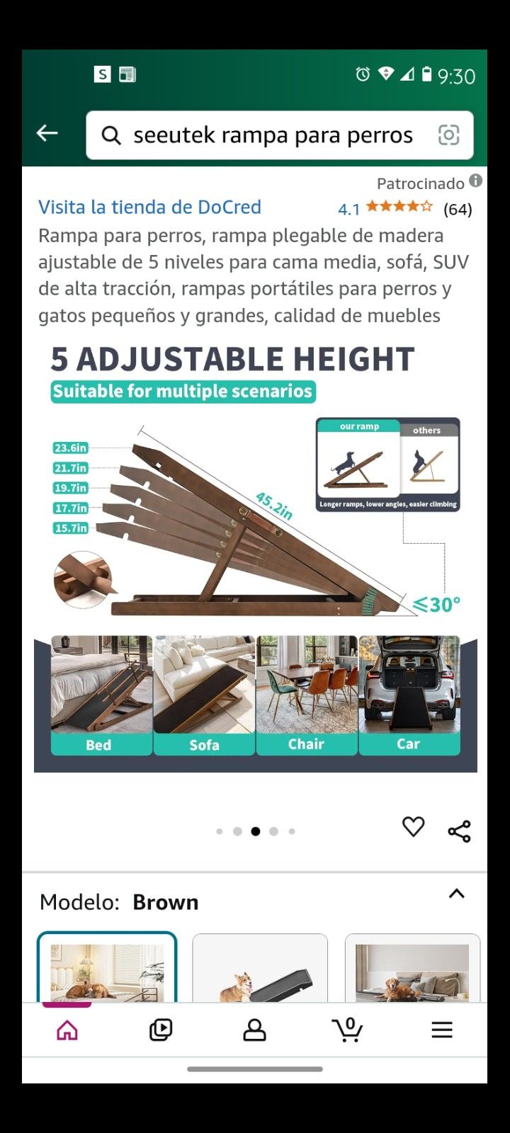 Rampa Con Rejillas De Seguridad Para Mascotas, Nuevo En Caja.$50