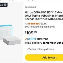 NETGEAR AC1200 Samrt Wi-Fi Router + Hitron DOCSIS 3.1 Cable Modem