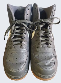 Nike Air Force1 High-Top Sneakers Gray & White Leather Sz 12