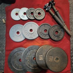 1" HOLE  ADJUSTABLE DUMBBELLS 70LBs.  
4-10s. 4-8s. 4-2.5s 
11525 S HALSTED DUNKIN DONUTS/
7111.S WESTERN WALGREENS 
60$    FIRM CASH ONLY AS IS 