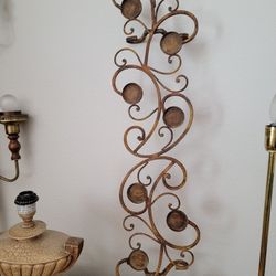 40 Inch Wrought Iron Scroll Candle Holder Succulent Plant Stand Patio Garden Decoration Yard Art