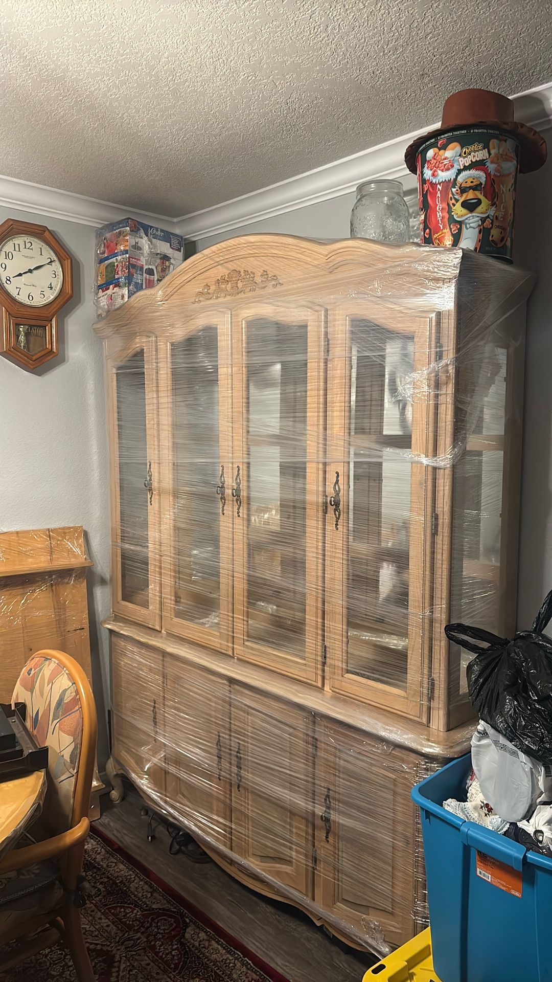 Antique Chinero / Display Cabinet - Glass & Mirror Backing