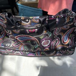 Vera Bradley - 21in- Rolling Wheeled Luggage Duffel Travel Bag Floral