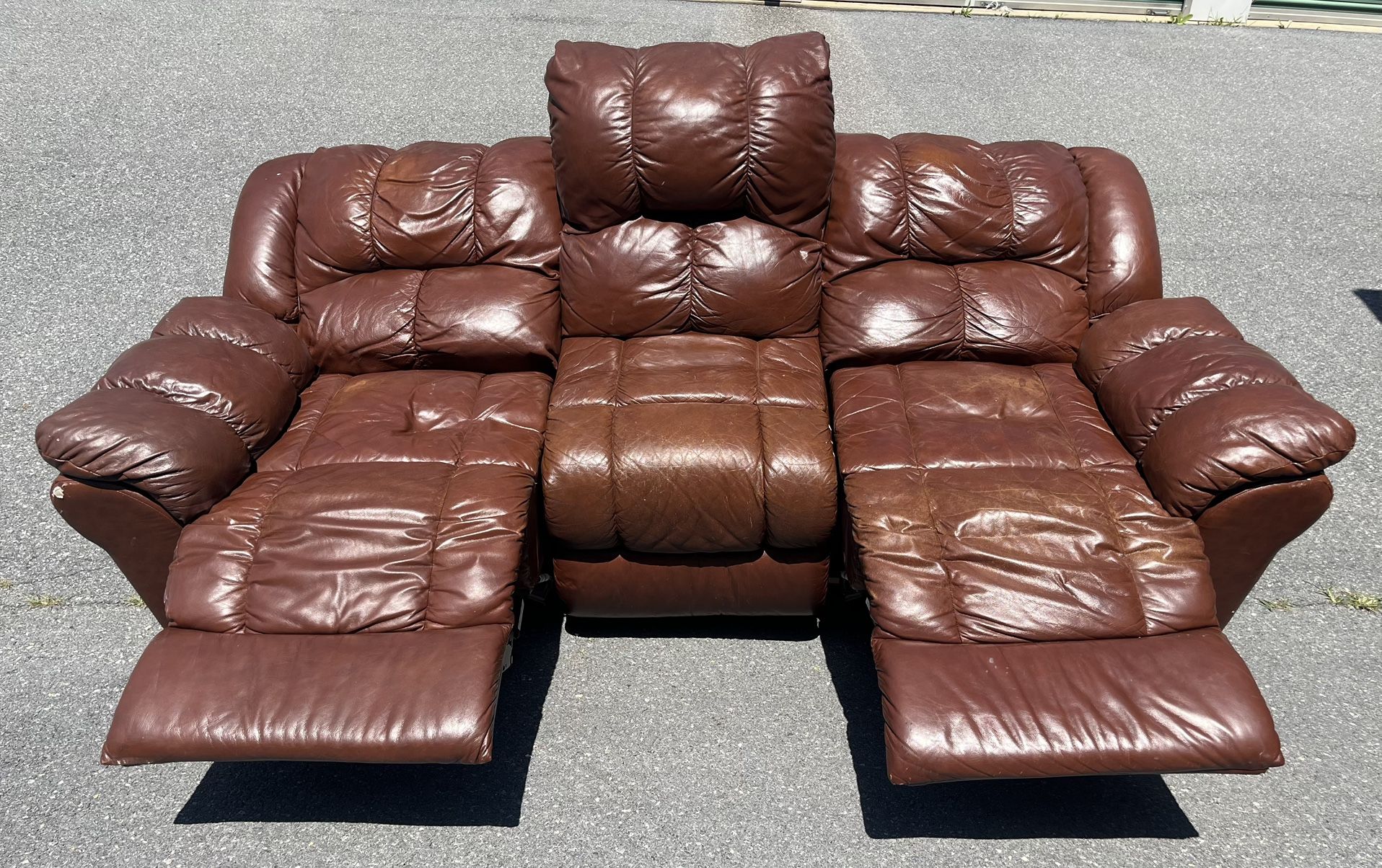 Brown Leather Reclining Couch