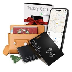 Apple MFi Certified Airtag Wallet Tracker Card 0.06in Slim 1 Pack- Rechargeable Smart Tracking Tags IP68 Waterproof, Works with Apple Find My, Bluetoo