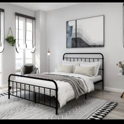 Metal bed frame with 10” firm gel memory foam mattress full/double size 