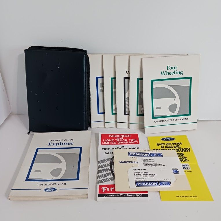 1998 Ford Explorer Owners Manual With Case OEM And Additional Paperwork