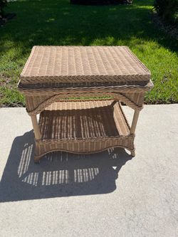 Cream ratan side table