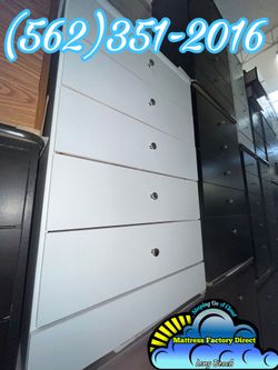 Five Drawer White Chest With Rails Cajonera Comoda Mueble Nuevo 