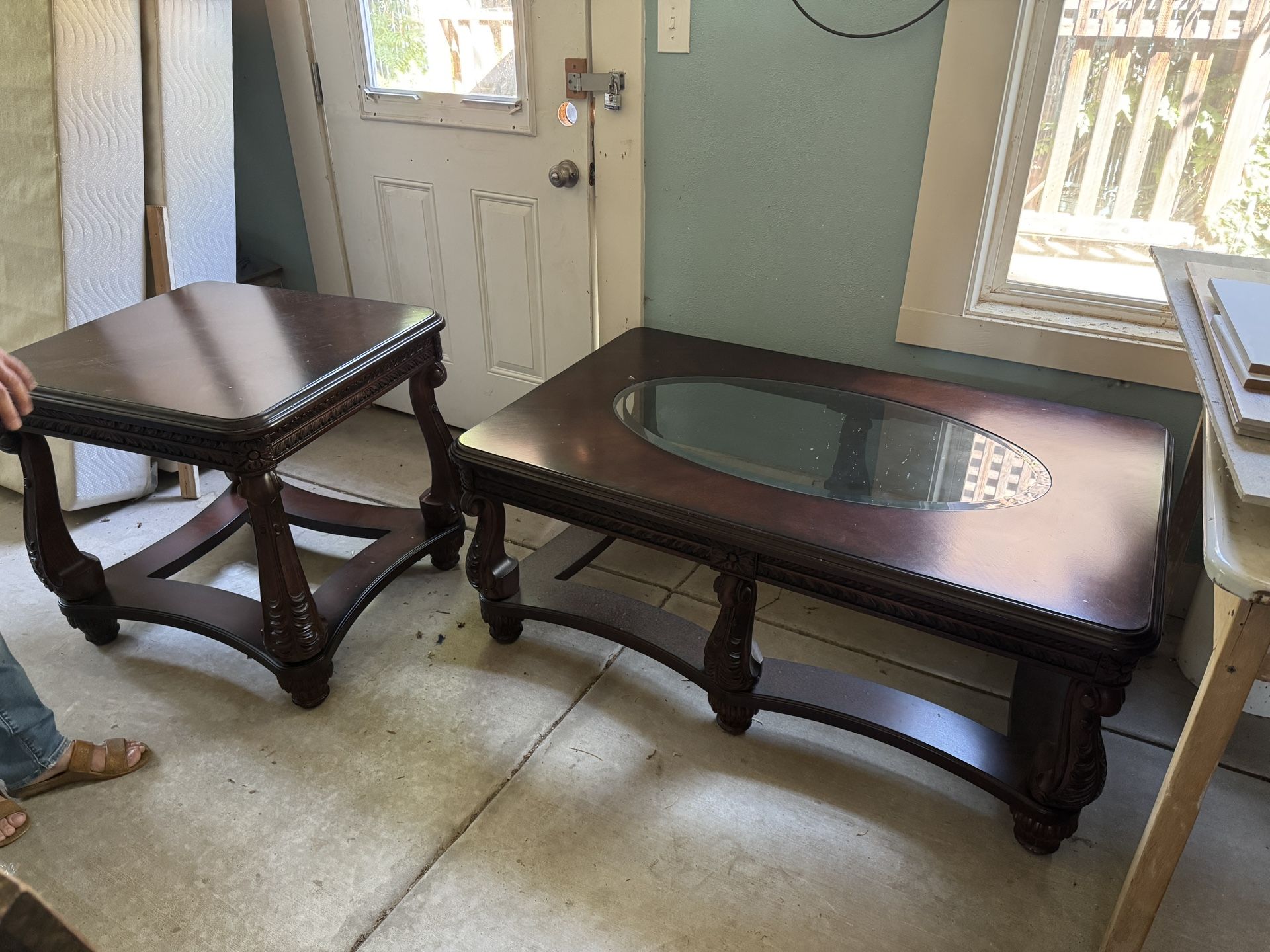 Solid wood coffee table and end table