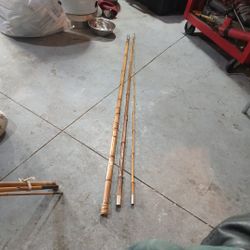 Vintage/antique Handmade Bamboo Fishing Rods