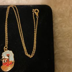 Goldtone Necklace With Vintage Pendant (Taiwan)