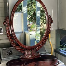 Antique Victorian Swivel Mirror Valet