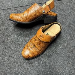 Ariat 94023 Women’s Embossed Leather Slip‑Ons – Size 6.5