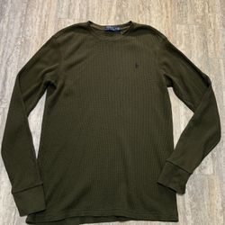 Brand new Green Polo by Ralph Lauren Men's Waffle Knit Thermal Sweater Crew Neck Long Sleeve (SMALL)- $20