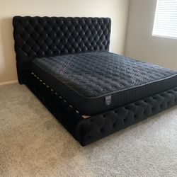 New In Box King Bed Frame With Mattress (Read Description Below)