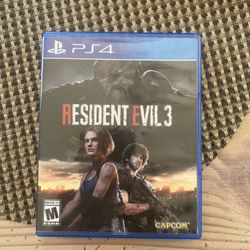 Play station 4 ps4 resident evil 3  video game 