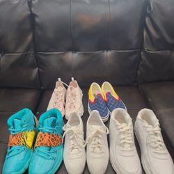 Kyrie's (6y) Nike Cortez (6) Nike Air Max 90 (7y) Van's (6) Nike Reacts (6.5) All In Excellent Condition Like New