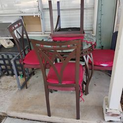 Dining Table With 4 Chairs Glass Top 