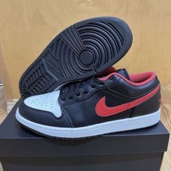 Air Jordan 1 Low Shoes Black Fire Red White 553558-063 size 11 Brand New 