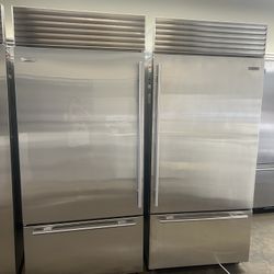 Sub Zero 72”Wide Built In Bottom Freezer Refrigerators Set 
