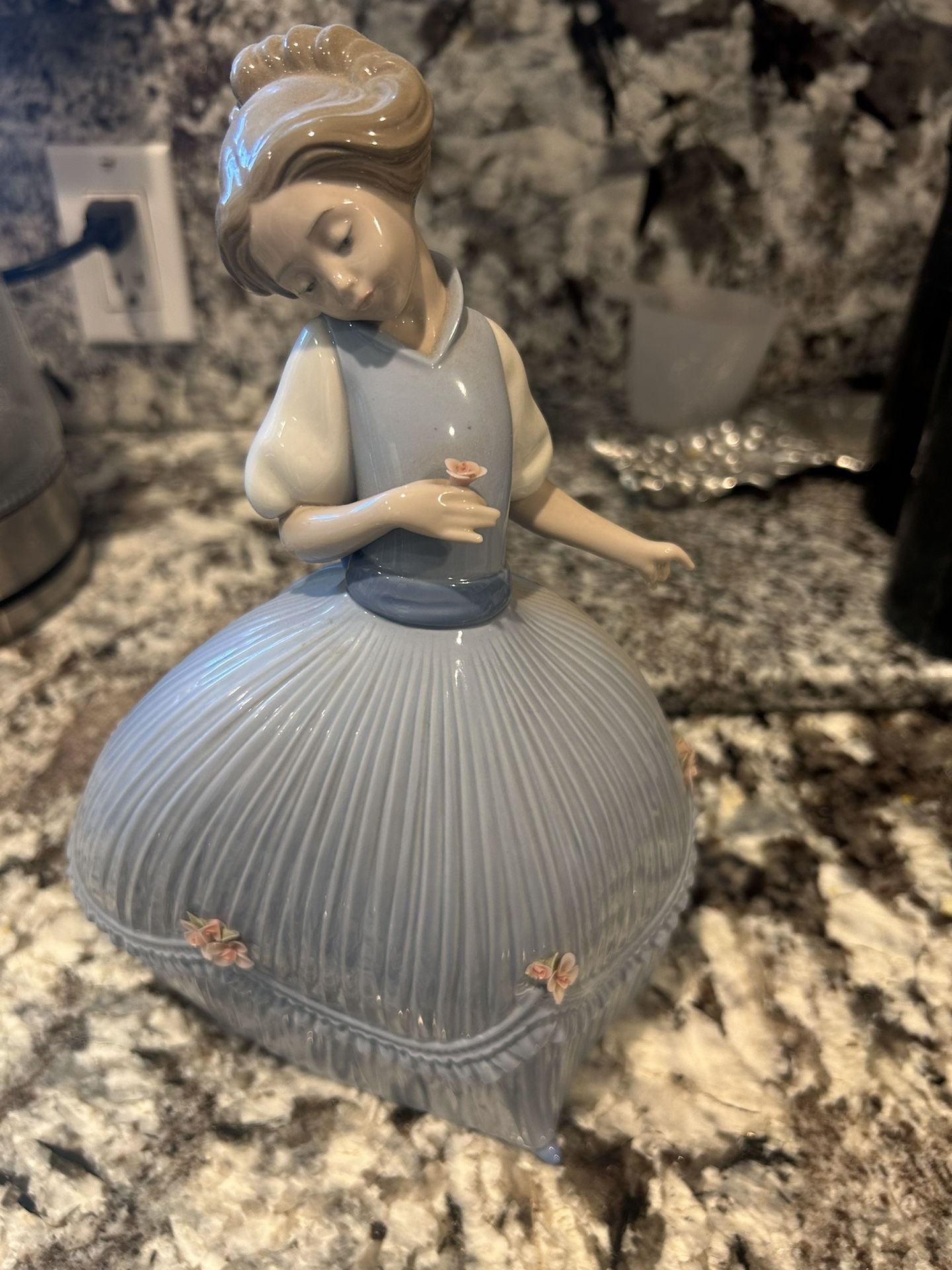 Lladro Figurine Girl In Blue Dress