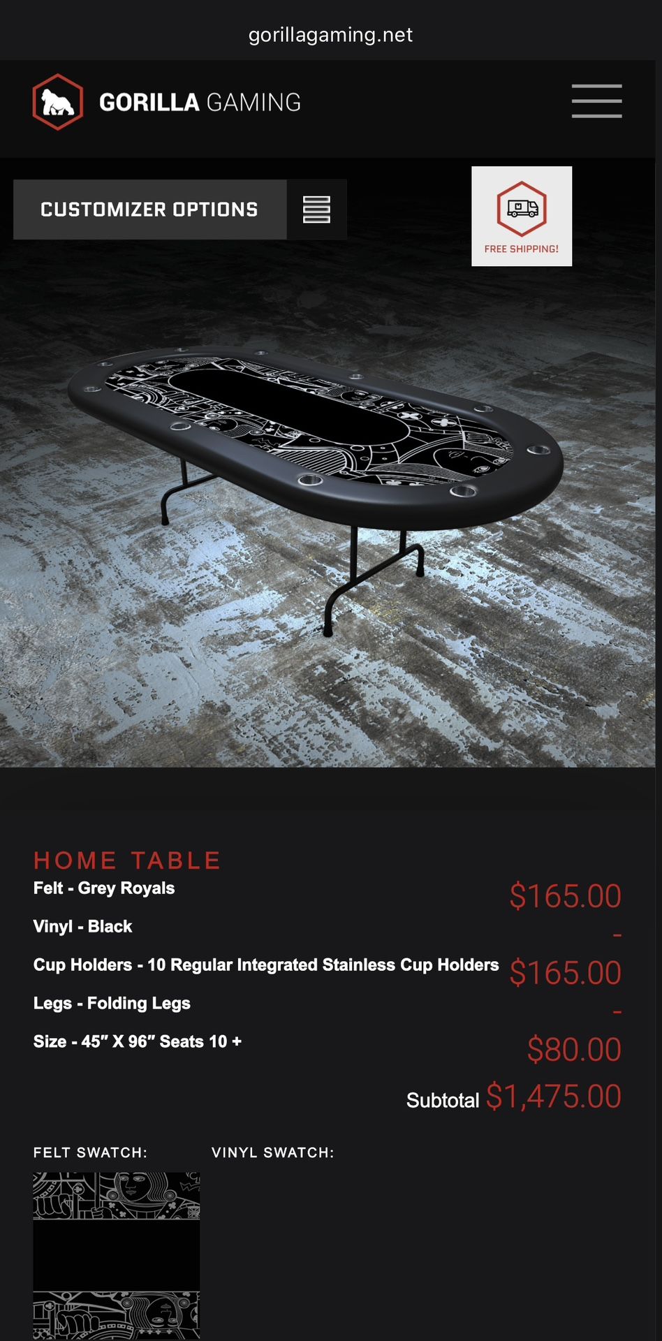 Custom Poker Table