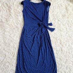 Ralph Lauren - Blue Midi Dress   Size 12 