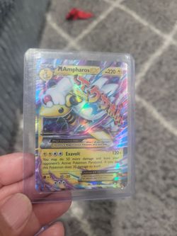 Pokemon mega M Ampharos EX ultra rare holo Xy ancient origin 28/98  220 hp full Art/taking Offers  Not A Dollar