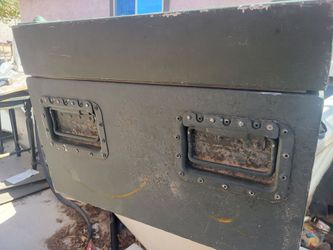 Large Vintage Military Metal Storage Trunk