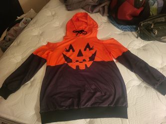Women's Halloween Hoodie Pullover Hooded Sweatshirt - Sz. S - New