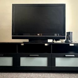 IKEA Brimnes Black TV Stand with 3 Drawers