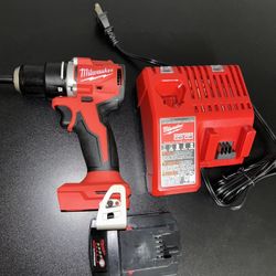 New Milwaukee Brushless Drill, Battery, Charger 