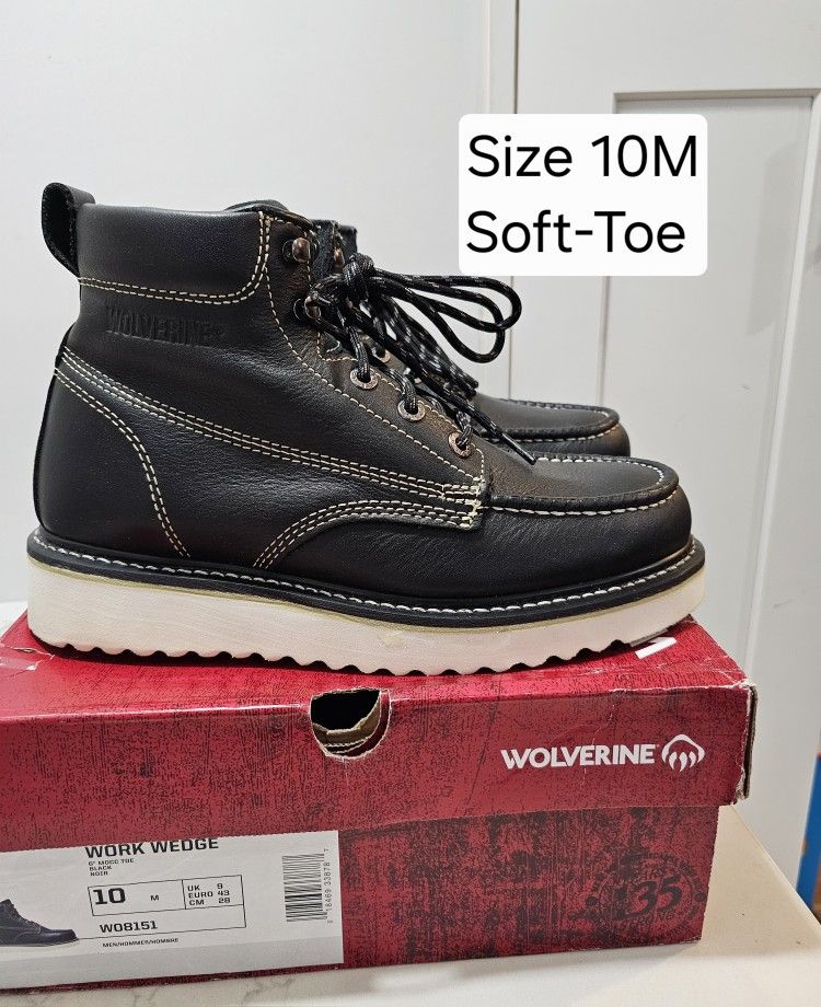 Wolverine Soft Toe Work Boots Size 10M