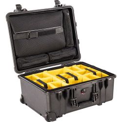 Pelican 1560SC Studio Case (Black with Yellow Dividers)