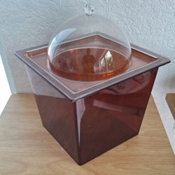 Rare Vintage Acrylic 3 piece Lucite Faux Tortoise MCM Vintage Dome Ice/champagne Bucket
Load with ice and put the insert in, add your bottle, more ice