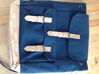 Fabric backpack (black/brown)