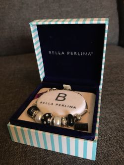Silver and black Bella Perlina charm bracelet